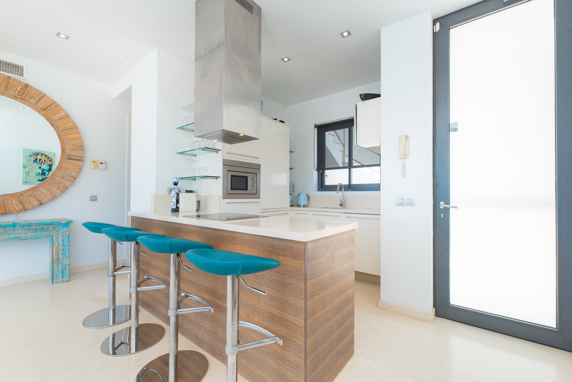 Resa Estate Ibiza for sale townhouse cala Carbo es Vedra kitchen side .jpg